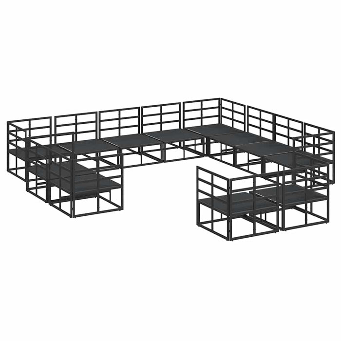 Set de canapele pentru grădină 12 pcs Negru 353 x 283 x 71 cm - WALTI WALTI