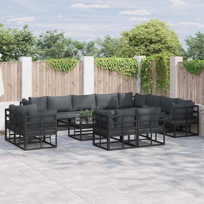 Set de canapele pentru grădină 13 pcs Negru 70 x 70 x 32 cm - WALTI WALTI