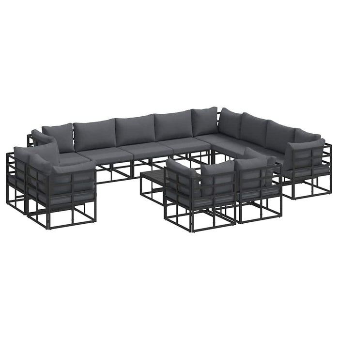 Set de canapele pentru grădină 13 pcs Negru 70 x 70 x 32 cm - WALTI WALTI
