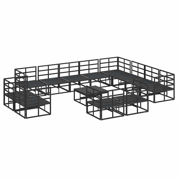 Set de canapele pentru grădină 13 pcs Negru 70 x 70 x 32 cm - WALTI WALTI