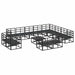 Set de canapele pentru grădină 13 pcs Negru 70 x 70 x 32 cm - WALTI WALTI