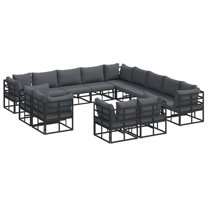 Set de canapele pentru grădină 13 pcs Negru 353 x 353 x 71 cm - WALTI WALTI
