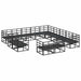 Set de canapele pentru grădină 13 pcs Negru 353 x 353 x 71 cm - WALTI WALTI