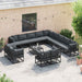 Set de canapele pentru grădină 14 pcs Negru 70 x 70 x 32 cm - WALTI WALTI