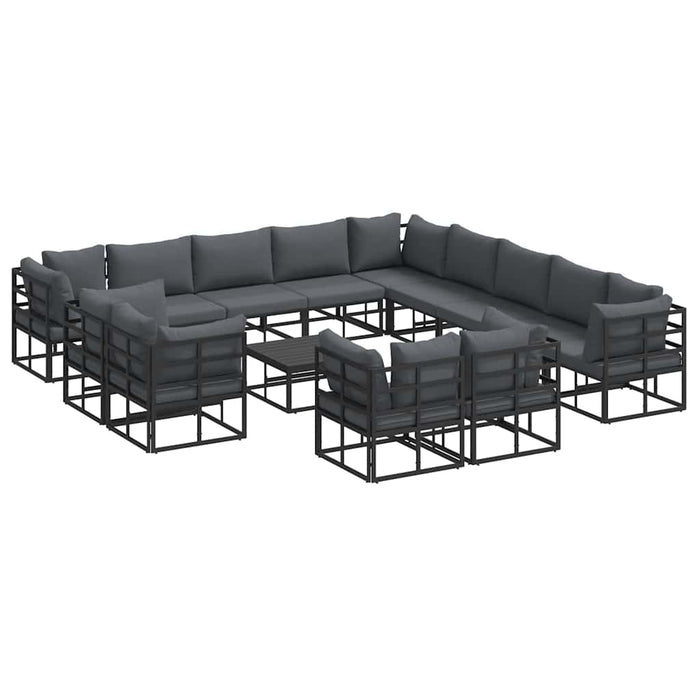 Set de canapele pentru grădină 14 pcs Negru 70 x 70 x 32 cm - WALTI WALTI
