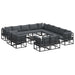 Set de canapele pentru grădină 14 pcs Negru 70 x 70 x 32 cm - WALTI WALTI