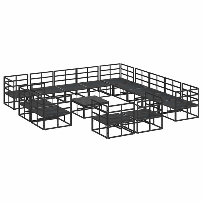Set de canapele pentru grădină 14 pcs Negru 70 x 70 x 32 cm - WALTI WALTI