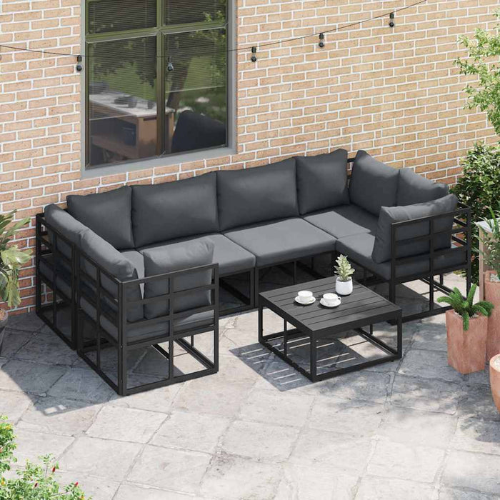 Set de canapele pentru grădină 6 pcs Negru Aluminiu - WALTI WALTI