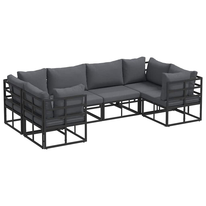 Set de canapele pentru grădină 6 pcs Negru Aluminiu - WALTI WALTI
