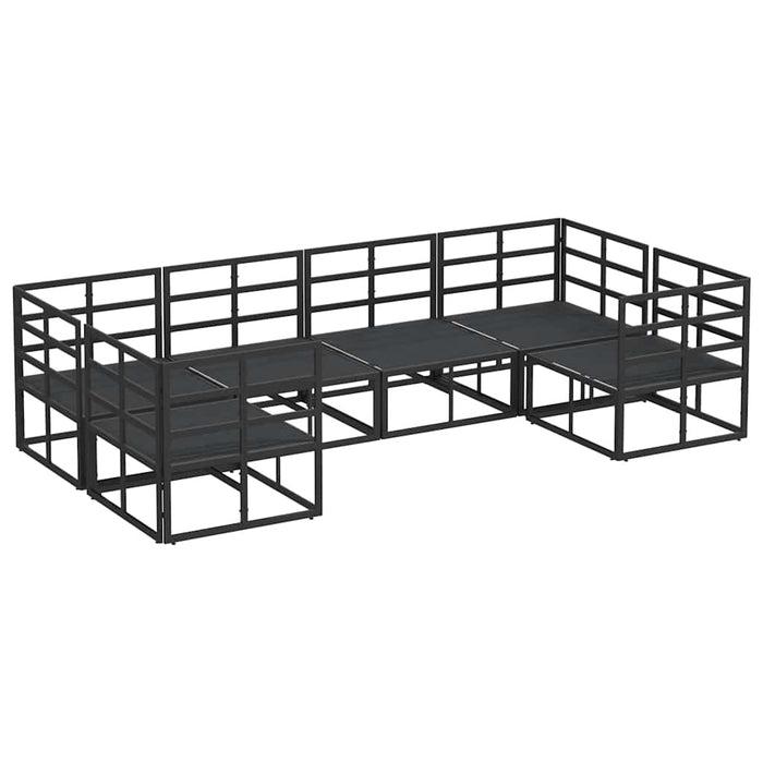 Set de canapele pentru grădină 6 pcs Negru Aluminiu - WALTI WALTI