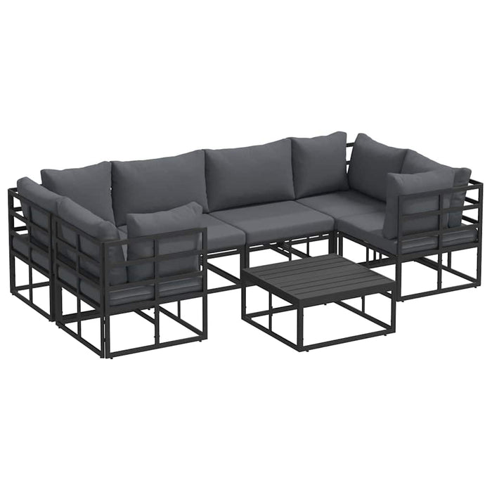 Set de canapele pentru grădină 7 pcs Negru Aluminiu - WALTI WALTI