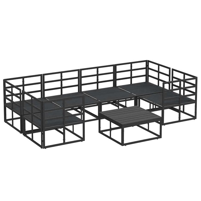 Set de canapele pentru grădină 7 pcs Negru Aluminiu - WALTI WALTI
