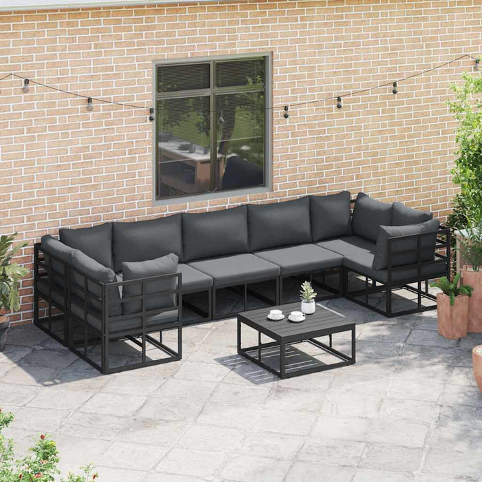 Set de canapele pentru grădină 7 pcs Negru Aluminiu - WALTI WALTI
