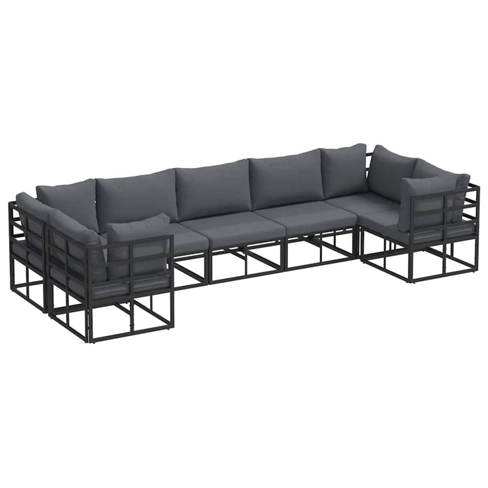 Set de canapele pentru grădină 7 pcs Negru Aluminiu - WALTI WALTI