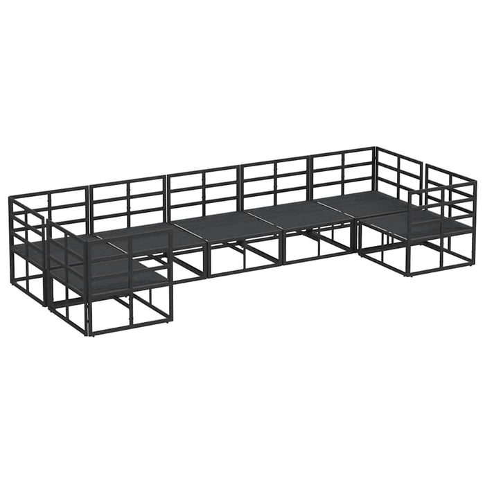 Set de canapele pentru grădină 7 pcs Negru Aluminiu - WALTI WALTI