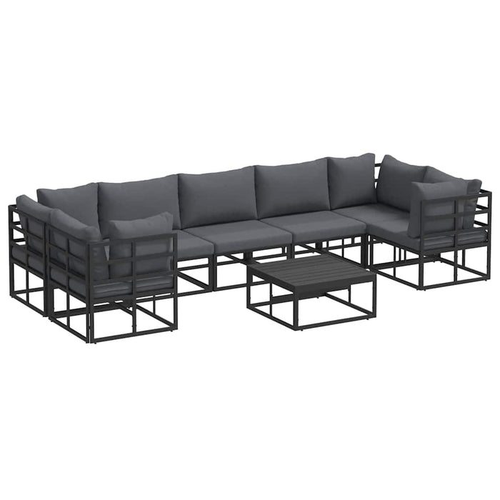 Set de canapele pentru grădină 8 pcs Negru Aluminiu - WALTI WALTI