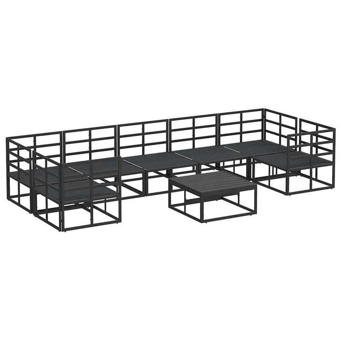 Set de canapele pentru grădină 8 pcs Negru Aluminiu - WALTI WALTI