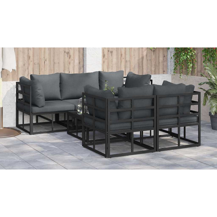 Set de canapele pentru grădină 6 pcs Negru 70 x 70 x 32 cm - WALTI WALTI