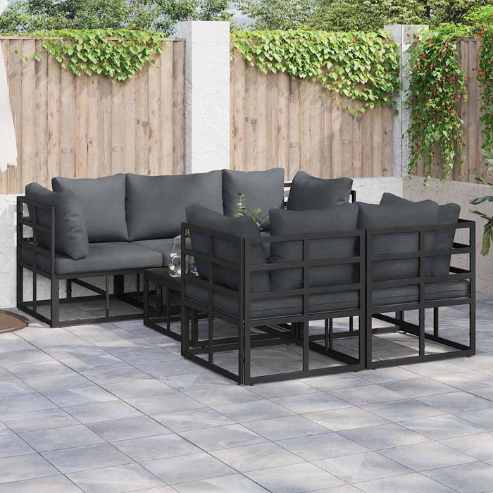 Set de canapele pentru grădină 6 pcs Negru 70 x 70 x 32 cm - WALTI WALTI