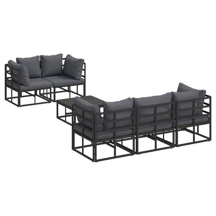 Set de canapele pentru grădină 6 pcs Negru 70 x 70 x 32 cm - WALTI WALTI