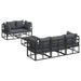 Set de canapele pentru grădină 6 pcs Negru 70 x 70 x 32 cm - WALTI WALTI