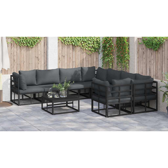 Set de canapele pentru grădină 9 pcs Negru 70 x 70 x 32 cm - WALTI WALTI