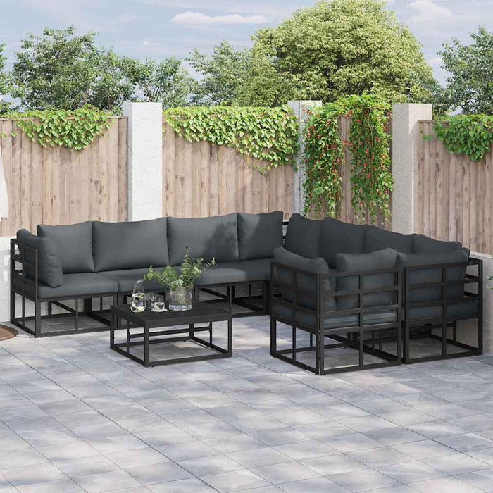 Set de canapele pentru grădină 9 pcs Negru 70 x 70 x 32 cm - WALTI WALTI