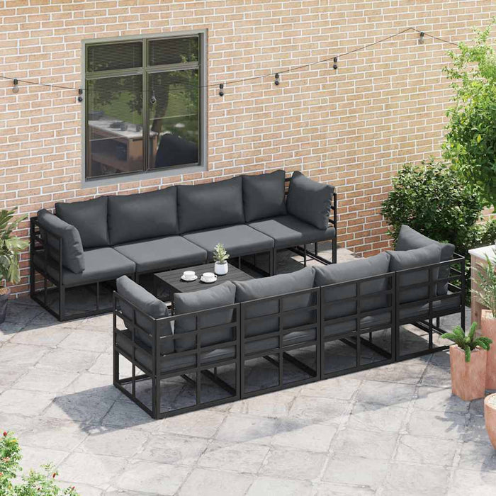 Set de canapele pentru grădină 9 pcs Negru 70 x 70 x 32 cm - WALTI WALTI