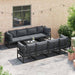 Set de canapele pentru grădină 9 pcs Negru 70 x 70 x 32 cm - WALTI WALTI