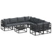 Set de canapele pentru grădină 9 pcs Negru 70 x 70 x 32 cm - WALTI WALTI