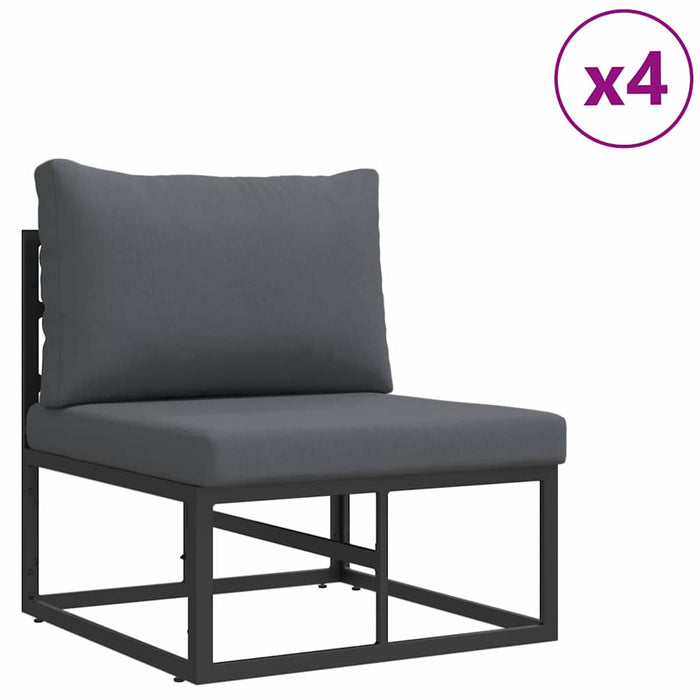 Set de canapele pentru grădină 9 pcs Negru 70 x 70 x 32 cm - WALTI WALTI