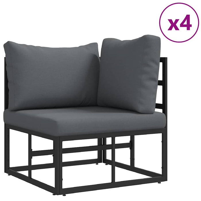 Set de canapele pentru grădină 9 pcs Negru 70 x 70 x 32 cm - WALTI WALTI