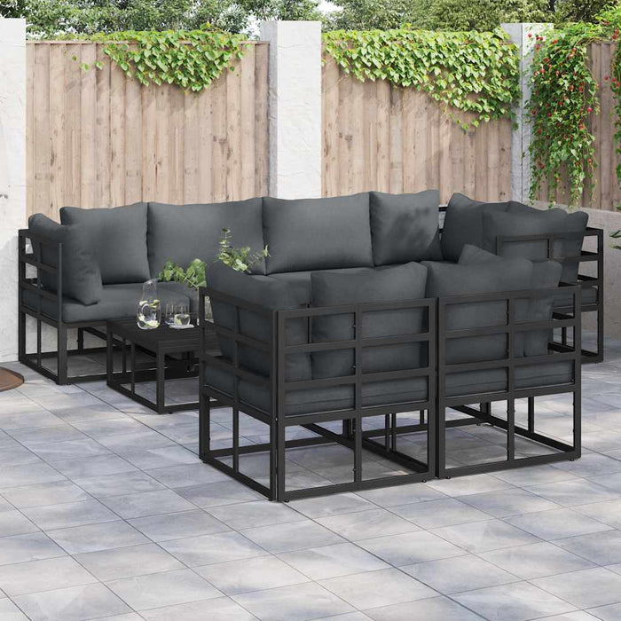 Set de canapele pentru grădină 7 pcs Negru 283 x 143 x 71 cm - WALTI WALTI