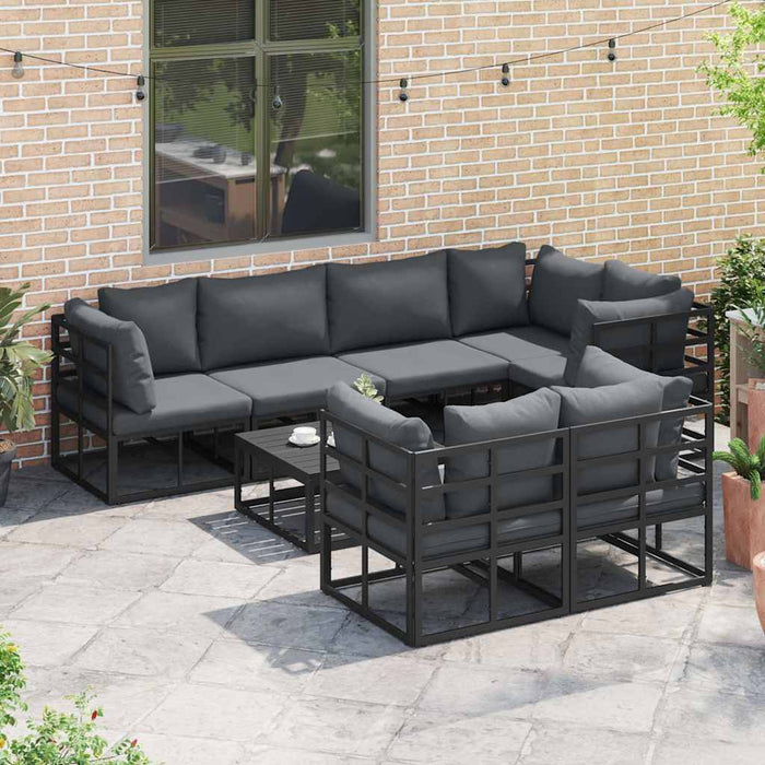 Set de canapele pentru grădină 7 pcs Negru 283 x 143 x 71 cm - WALTI WALTI