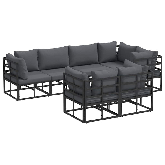 Set de canapele pentru grădină 7 pcs Negru 283 x 143 x 71 cm - WALTI WALTI