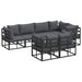 Set de canapele pentru grădină 7 pcs Negru 283 x 143 x 71 cm - WALTI WALTI