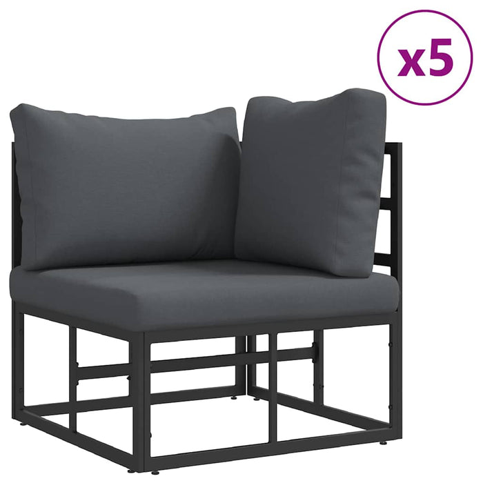 Set de canapele pentru grădină 7 pcs Negru 283 x 143 x 71 cm - WALTI WALTI