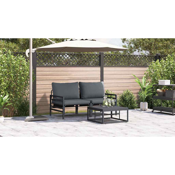 Set de canapele pentru grădină 3 pcs Antracit Oțel - WALTI WALTI