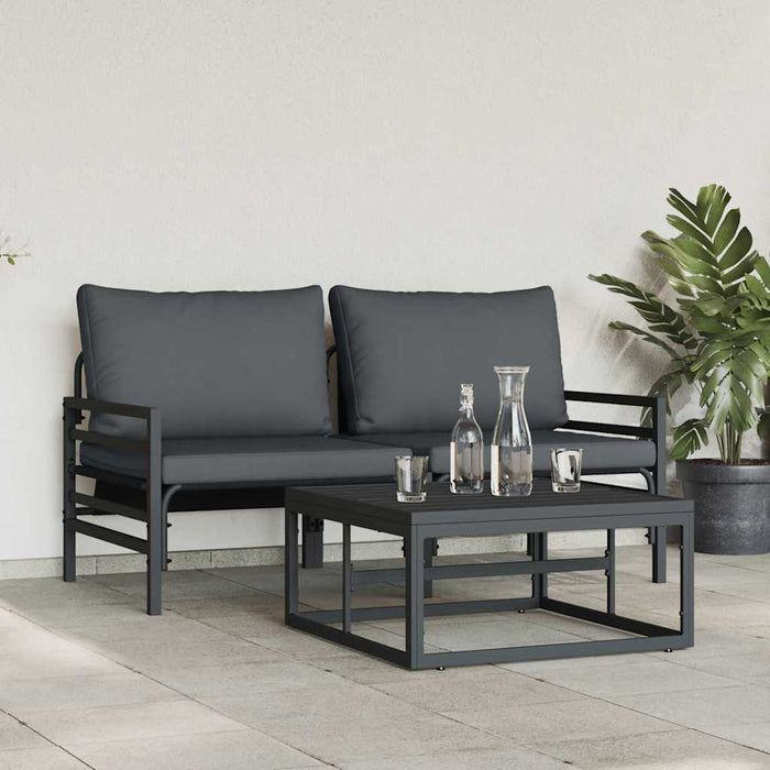 Set de canapele pentru grădină 3 pcs Antracit Oțel - WALTI WALTI