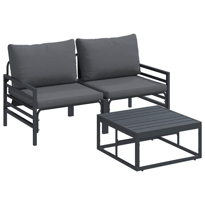 Set de canapele pentru grădină 3 pcs Antracit Oțel - WALTI WALTI