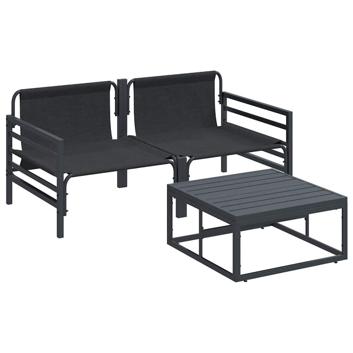 Set de canapele pentru grădină 3 pcs Antracit Oțel - WALTI WALTI