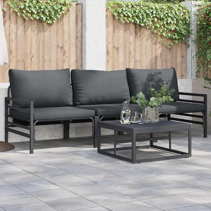 Set de canapele pentru grădină 3 pcs Antracit Oțel - WALTI WALTI