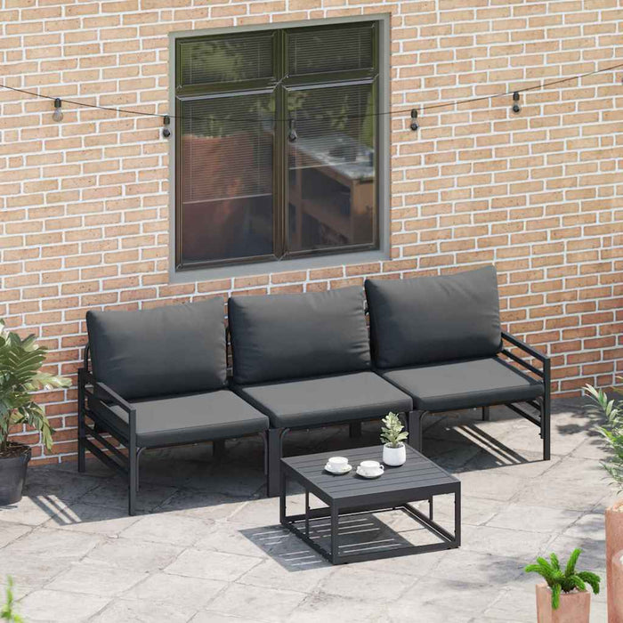 Set de canapele pentru grădină 3 pcs Antracit Oțel - WALTI WALTI