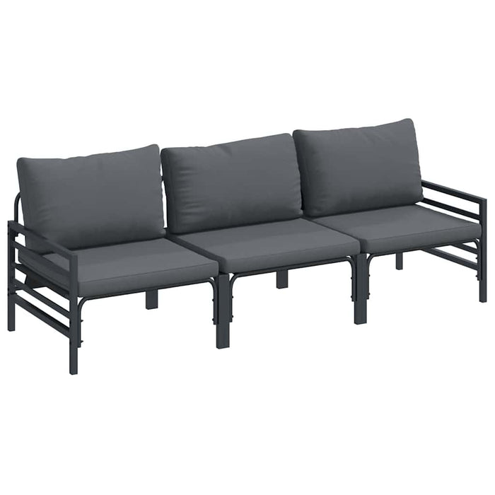 Set de canapele pentru grădină 3 pcs Antracit Oțel - WALTI WALTI