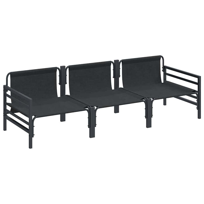 Set de canapele pentru grădină 3 pcs Antracit Oțel - WALTI WALTI