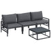 Set de canapele pentru grădină cu pernă 4 pcs Negru Oțel - WALTI WALTI