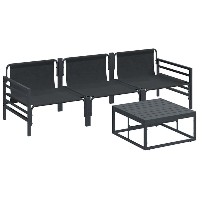 Set de canapele pentru grădină cu pernă 4 pcs Negru Oțel - WALTI WALTI