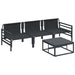 Set de canapele pentru grădină cu pernă 4 pcs Negru Oțel - WALTI WALTI