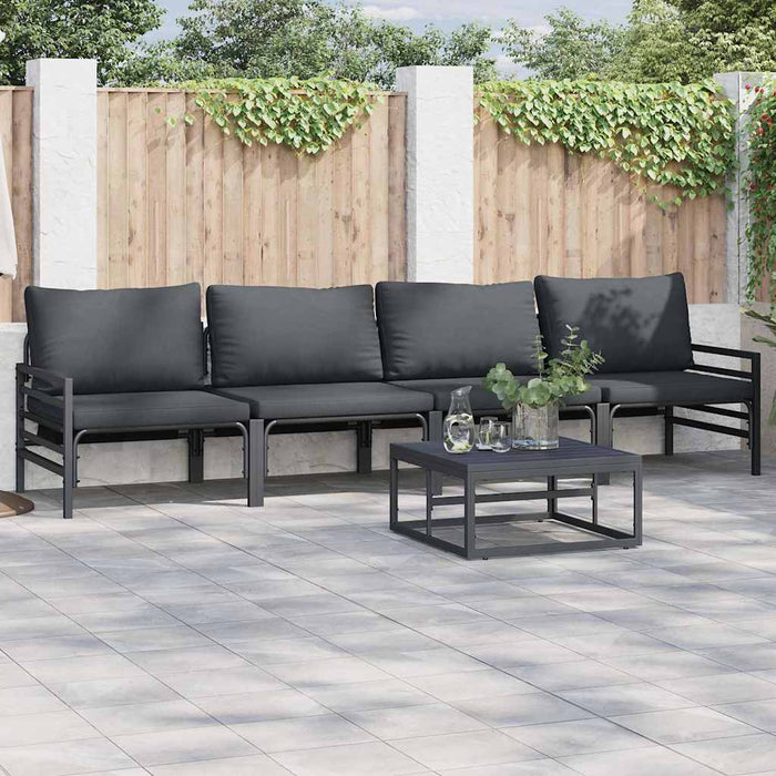 Set de canapele pentru grădină 4 pcs Antracit Oţel - WALTI WALTI