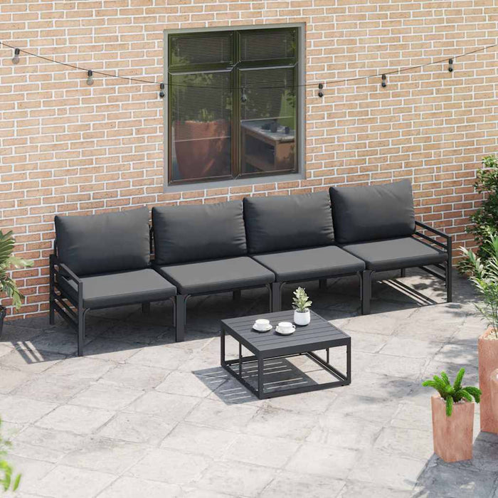Set de canapele pentru grădină 4 pcs Antracit Oţel - WALTI WALTI